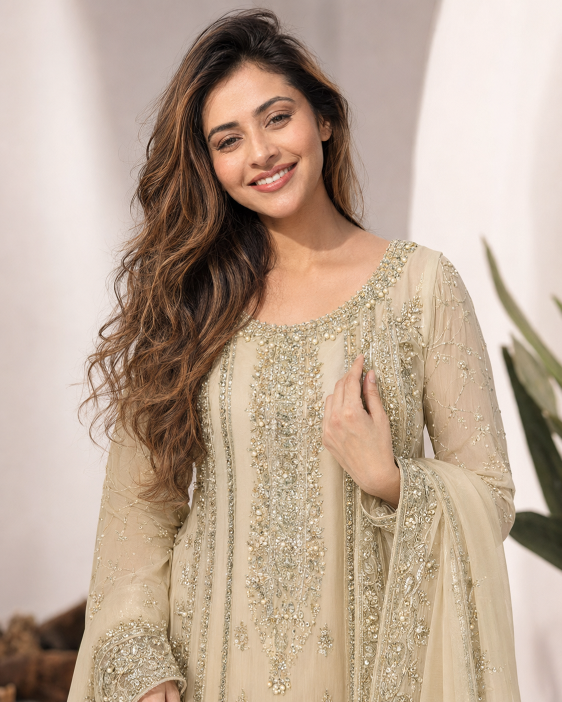 Royal Ivory Heavy Work 3 Piece Suit for Women