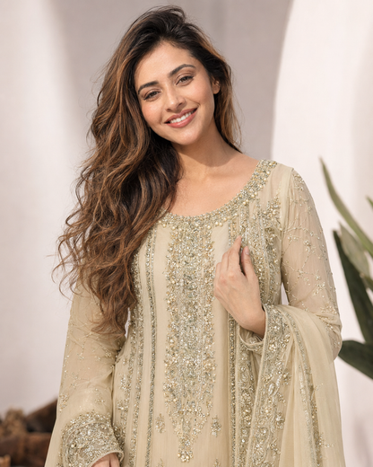 Royal Ivory Heavy Work 3 Piece Suit for Women