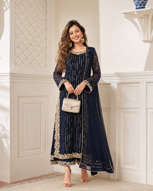 Royal Neel-e-Zar Pure Chiffon