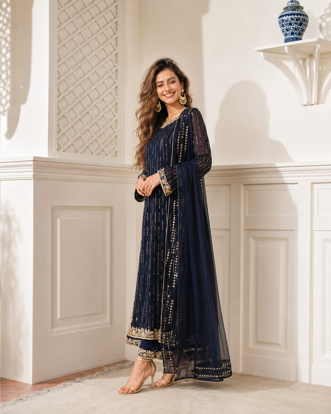 Royal Neel-e-Zar Pure Chiffon