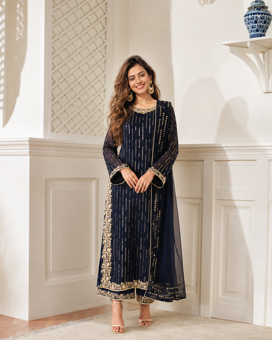 Royal Neel-e-Zar Pure Chiffon