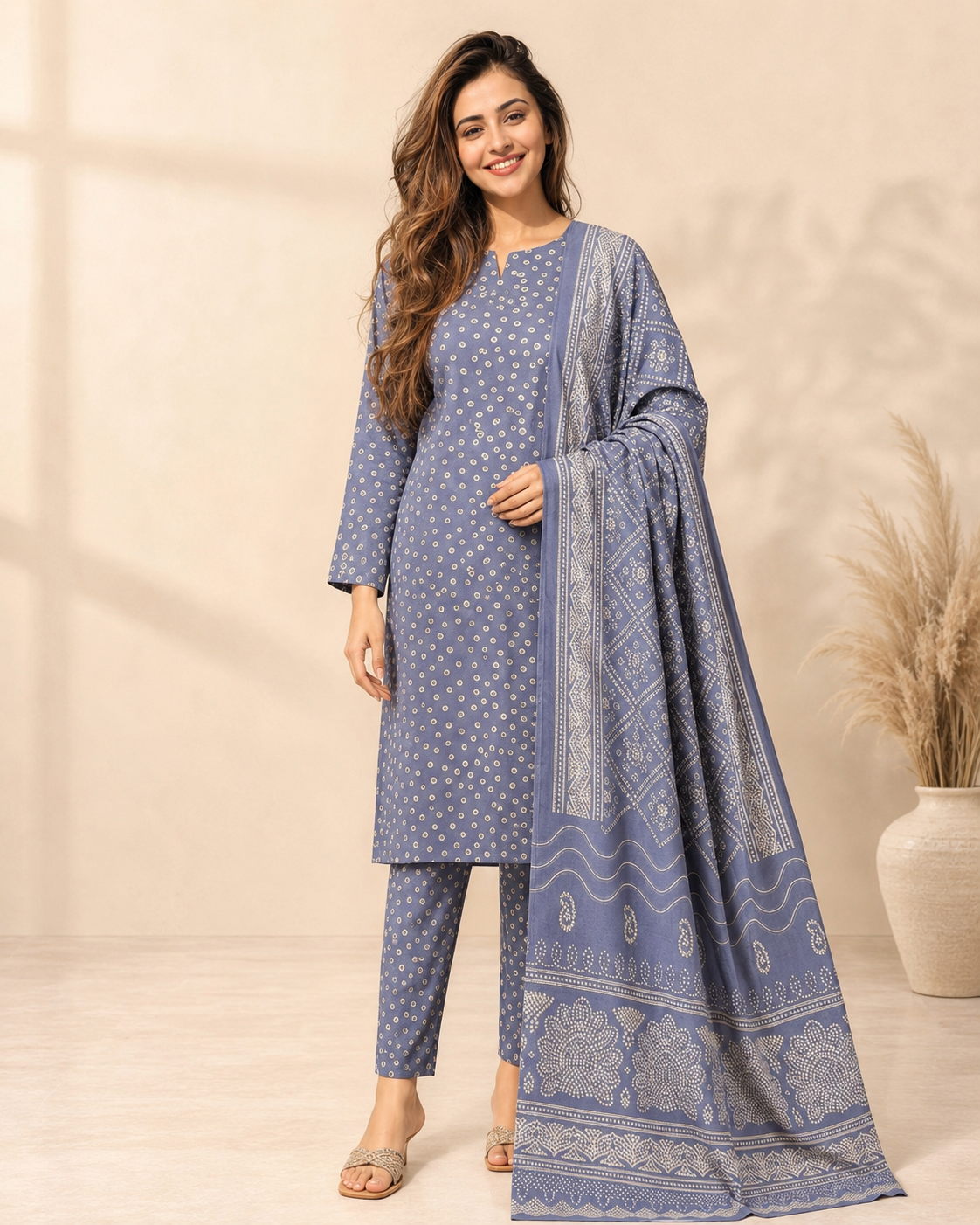 Chunri Bloom Printed Silk 3 Piece Summer Suit