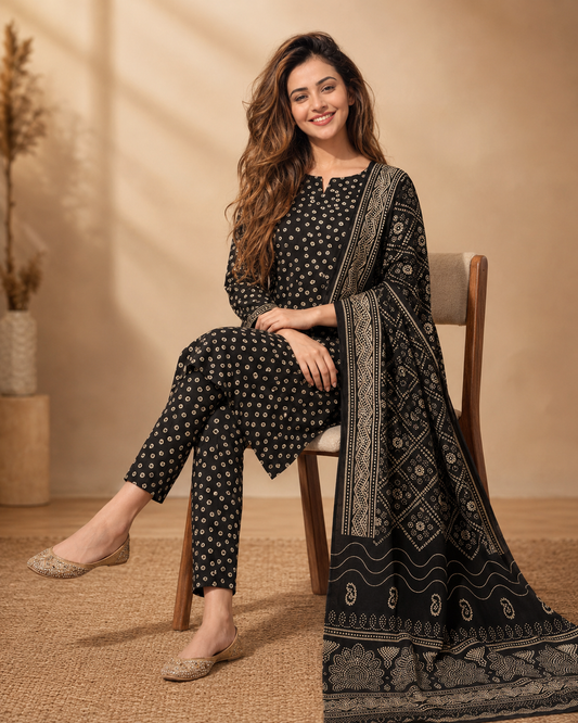 Chunri Bloom Printed Silk 3 Piece Summer Suit