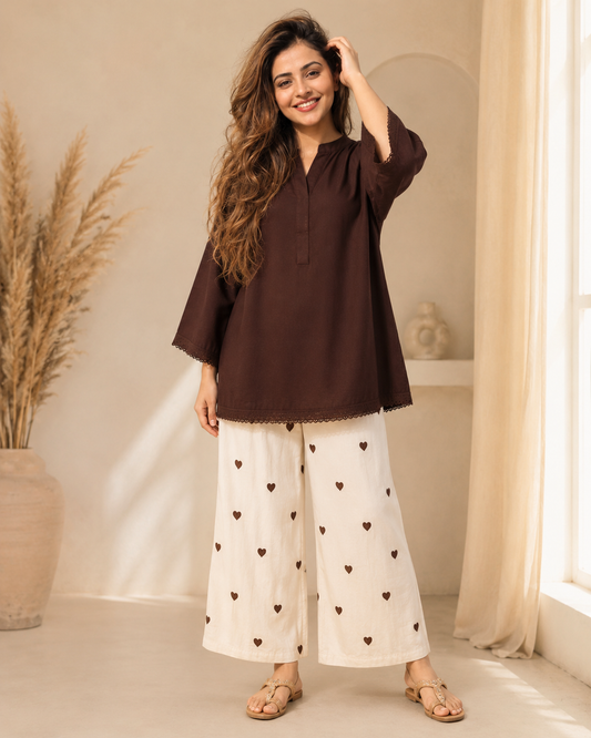 Sweetheart Cotton 2 Piece Co-ord Set for Women