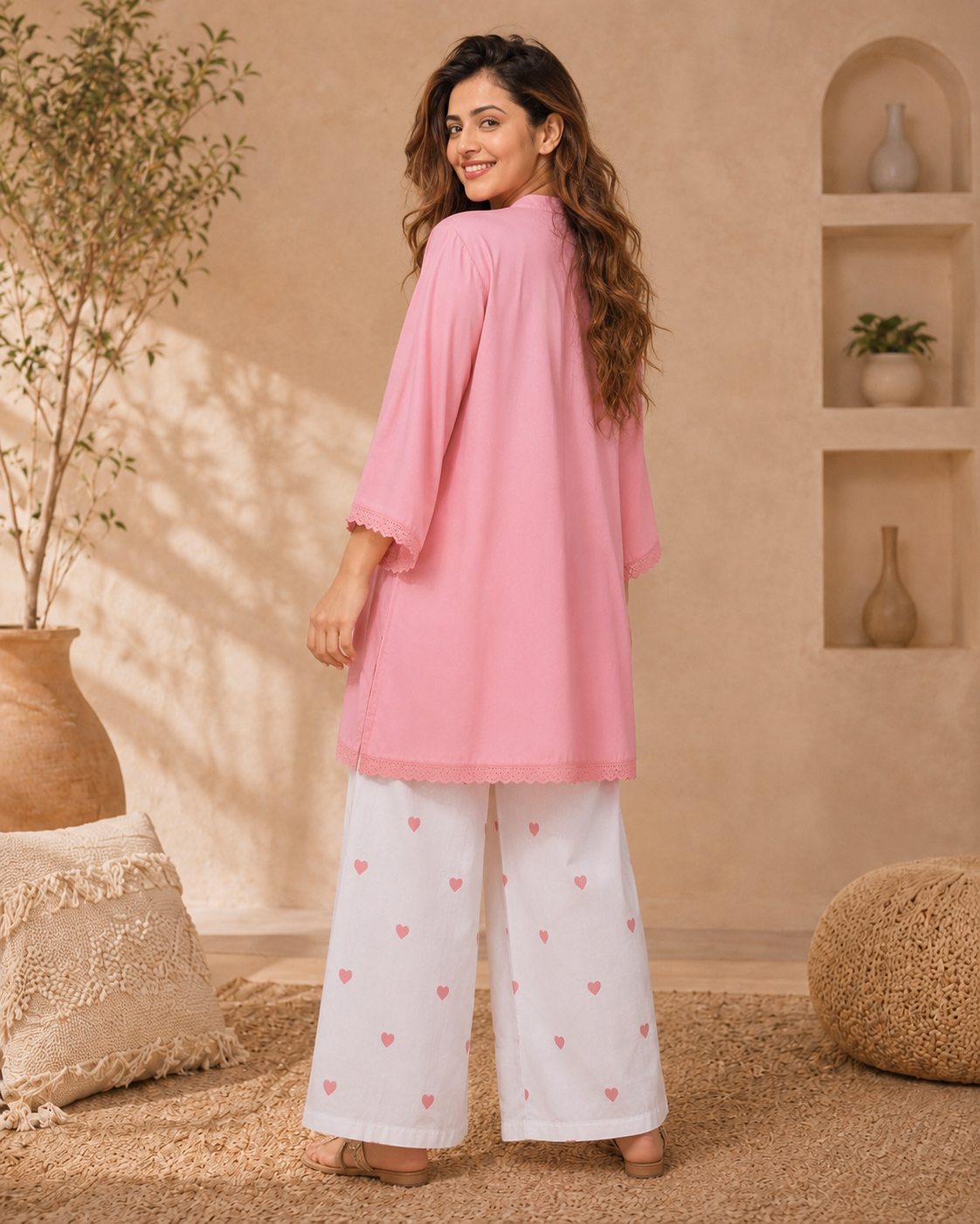 Sweetheart Cotton 2 Piece Co-ord Set for Women