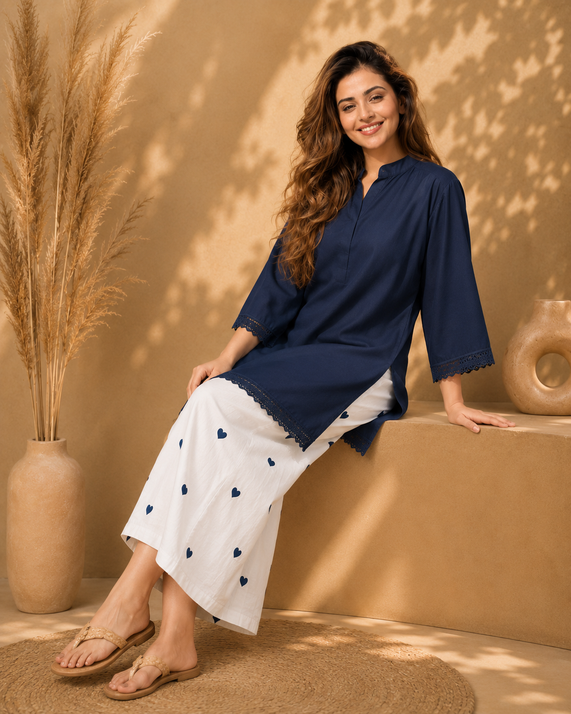 Sweetheart Cotton 2 Piece Co-ord Set for Women